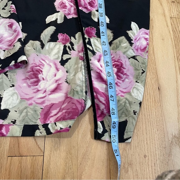 Black Floral Lingerie set Oscar de la Renta Robe Nightgown Rose 2 Piece Med Alt - Picture 16 of 16